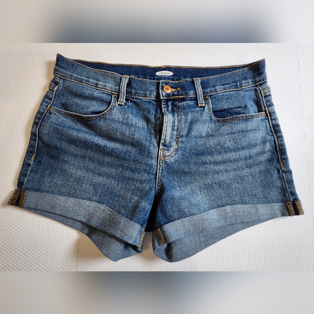 Old Navy Blue Denim Rolled Cuff Jean Shorts